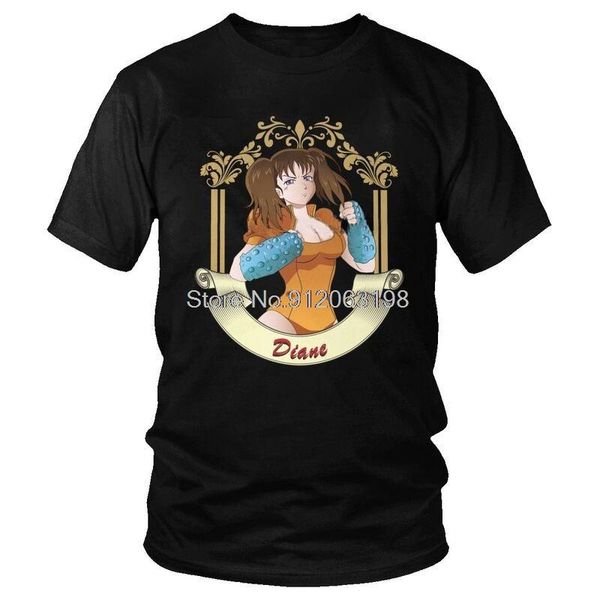 

men's t-shirts anime japanese manga seven deadly sins tshirts men graphic tee cotton t shirt short sleeve nanatsu no taizai diane t-sh, White;black