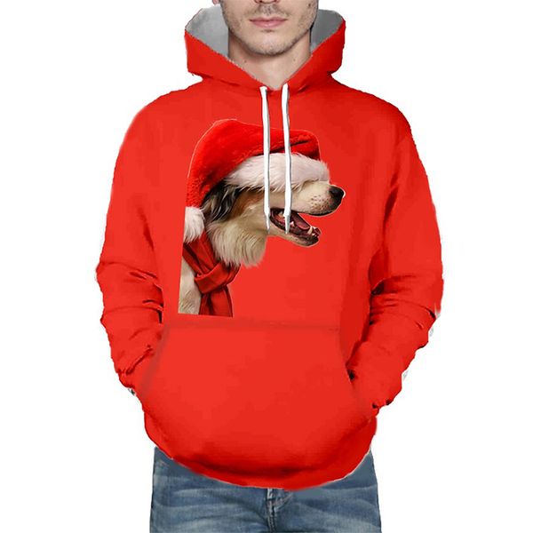 

christmas tree elk embroidered hoodie visual impact party punk gothic round neck sweater hoodie, Black