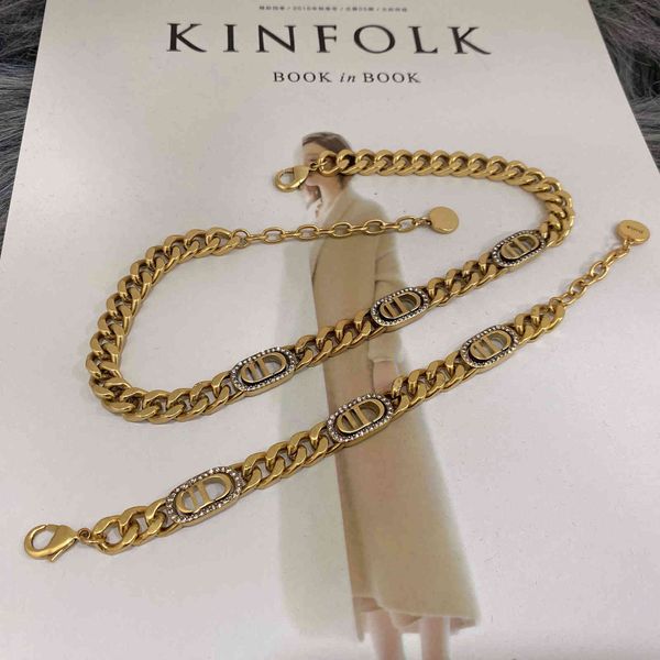 

design jewelry / letter necklace women's net red ins short clavicle neck chain fashion hip hop bracelet, Silver