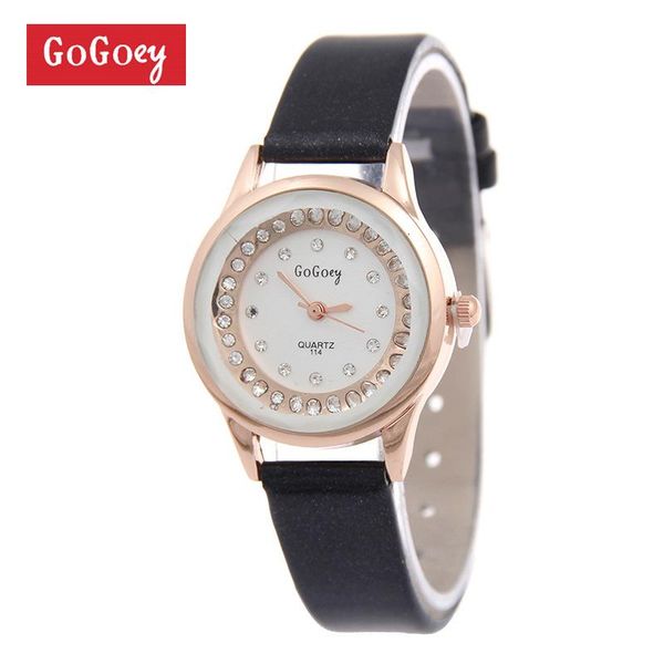 

wristwatches s gogoey brand leather watches women ladies casual crystal dress quartz relogio feminino 114, Slivery;brown