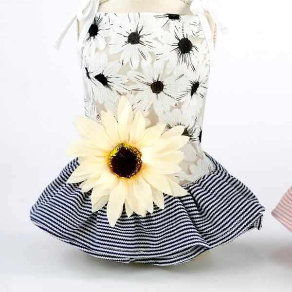 

dog apparel fashionable pet dress spring summer clothes dresses sunflower skirt supplies