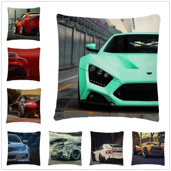 

cushion/decorative pillow sport car sideways po pattern linen cushion cover case for home sofa decor pillowcase 45x45cm