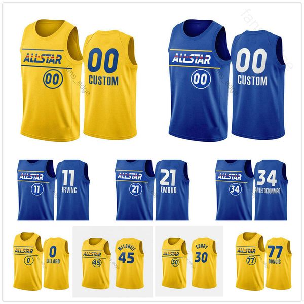 

2021 all-star team durant basketball kyrie kevin joel irving kawhi embiid bradley leonard jayson beal tatum harden men women kids jerseys, Black;red