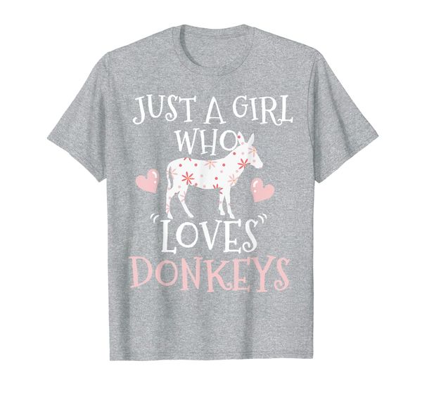 

donkey just a girl who loves donkeys farm farmer animal gift t-shirt, White;black