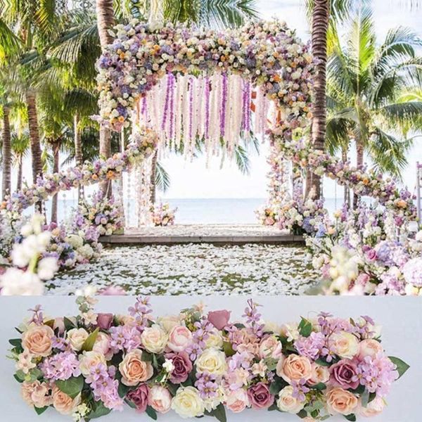 

artificial flower wall panel rose hydrangea wedding backdrop decoration party event el fake carpet 100*25*16cm decorative flowers & wreaths1