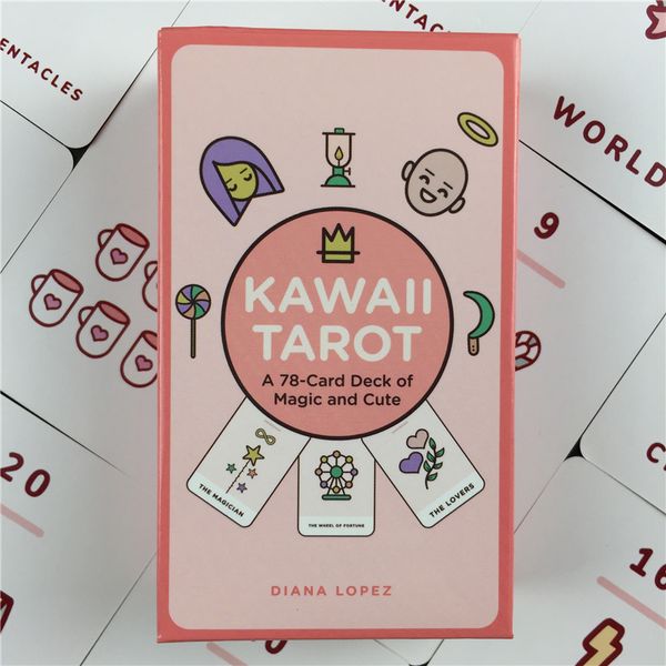 Kawaii tarot oracles cartão de placa de cartão para adulto Família jogando cartas com festa de amigo Presente Wholsale alta qualidade