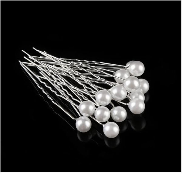 

women simulated pearl hairpin stick wedding bridal crystal hairpin u shaped hair clip hair accessories wholesale hairsty jllxpm, Silver