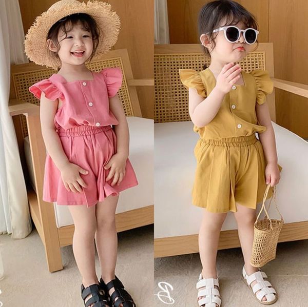 

sweet summer girls' lace + shorts two piece children's suit, White