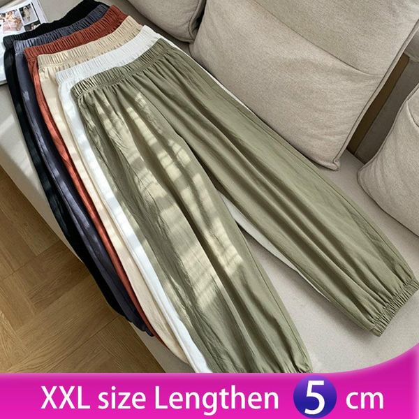 

women's pants & capris casual style cotton linen women 2021 spring summer elastic waist solid basic retro loose harem trousers, Black;white