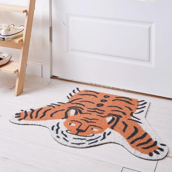

carpets ins door mat entrance cartoon tiger doormats funny floor non-slip doormat 60*90cm machine wash non-woven fabric