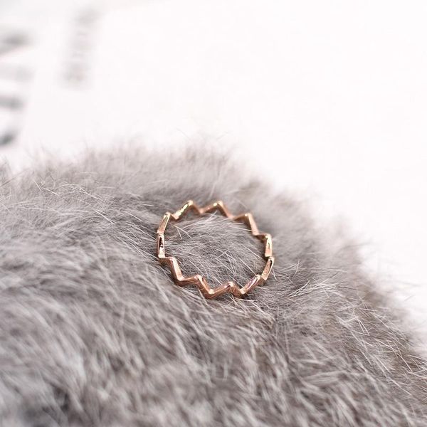 

cluster rings yun ruo 2021 arrival fashion wave shape ring rose gold color woman gift party titanium steel jewelry never fade, Golden;silver