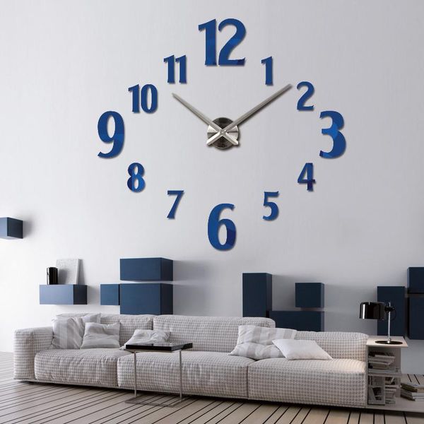 

wall clocks 2021 clock quartz living room diy modern design watch horloge murale acrylic mirror 3d stickers