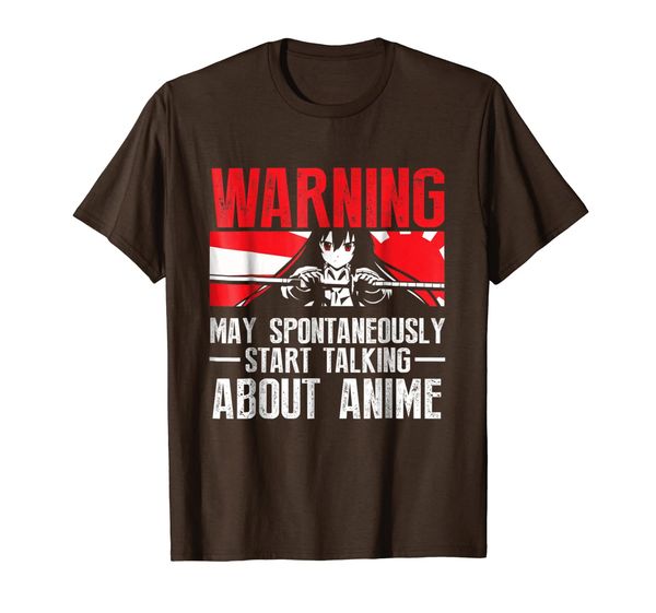

Warning May Spontaneously Talk About Anime Funny T-Shirt, Mainly pictures