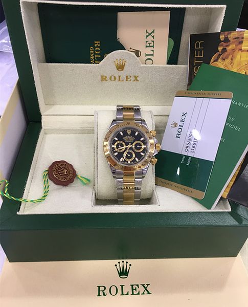 

with original box watch 40mm 116503 116509 116520 116523 sapphire 18k yellow gold no chronograph mechanical automatic mens watches, Slivery;brown