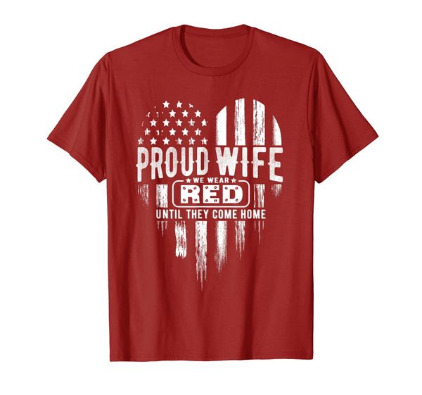 

proud wife red friday military family t-shirt, White;black