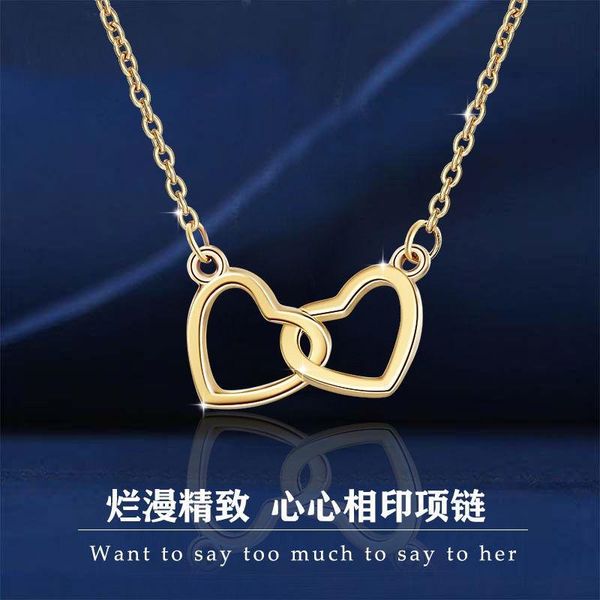 

pendant necklaces women's neck jewelry collar choker golden clavicle heart metal chain romantic necklace birthday gift for girlfriend w, Silver