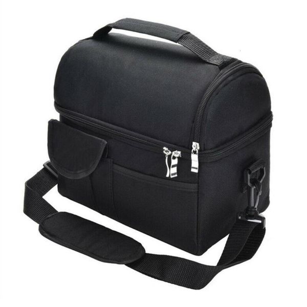 

designer storage baglarge capacity 8l insulated lunch box men women travel portable camping picnic bag double-deck cold cooler thermal organ