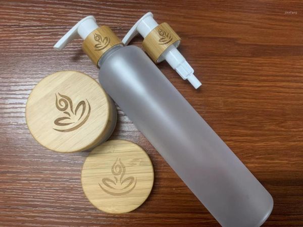 

storage bottles & jars 60ml 120ml 150ml 250ml frosted clear pet plastic cosmetic with bamboo wooden lotion lids 8oz sprayer dispenser