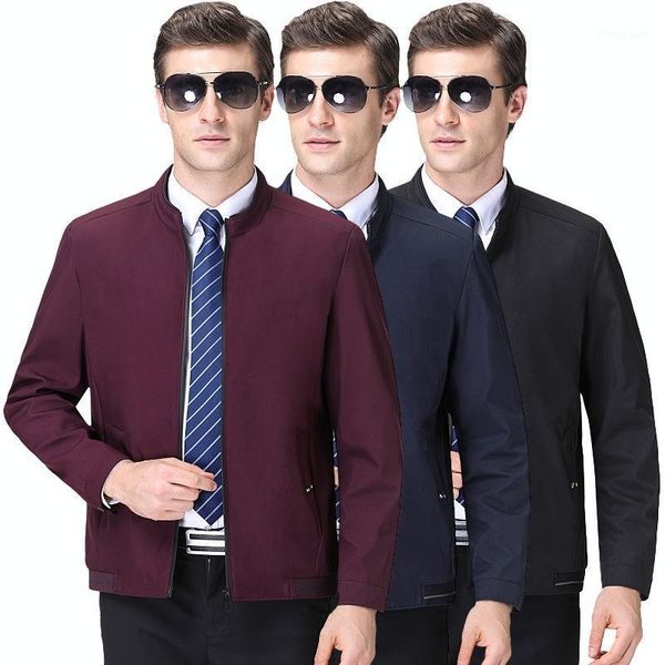 

men's jackets men business jacket long sleeve baseball windbreaker zipper fashion male outwear brand clothing coat drop, Black;brown