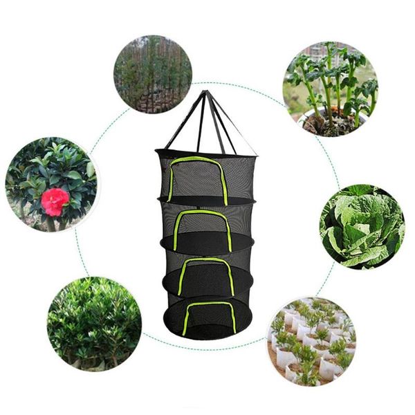 

laundry storage & organization 4-layer hanging drying net folding dry hermetic zipper plants wire bag mesh for flowers buds organizer
