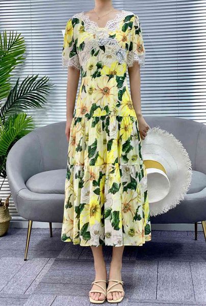 

dress 21 dg same heavy industry lace stitching silk printed nanyou, White;black