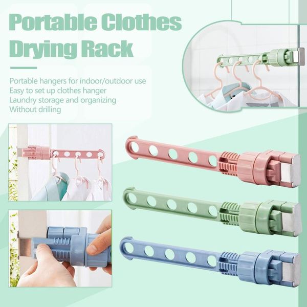 

hangers & racks 3pc portable clothes drying rack 5-hole hanging home storage window frame hanger multifunction