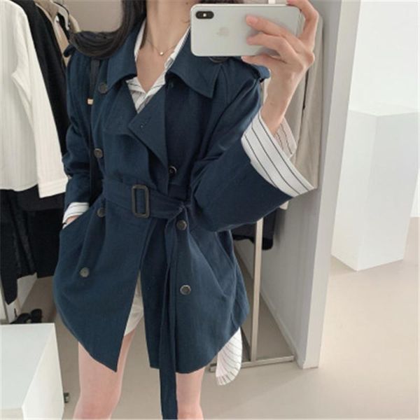 

women's jackets ins korean style elegant double-breasted suit for ladies simple solid sashes high waist vinatge, Black;brown