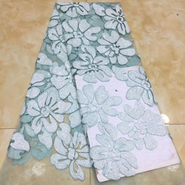

ribbon madison green african lace fabric 2021 french sequins embroidered nigerian tulle fabrics for wedding, Pink;blue