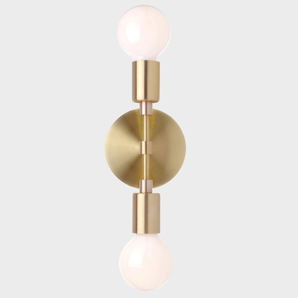 

simple indoor e27 light source brass wall lamp furniture decoration bedroom corridor lighting wall lamp two