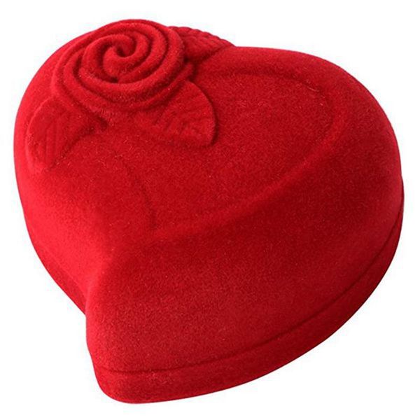 

gift wrap flannel ring box heart-shaped rose single couple