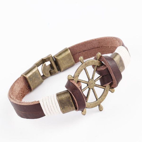 

alloy braided rudder bracelet mens leather bracelets alloy jllnre