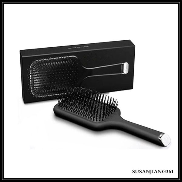 

stock detangling brush paddle hair brush air cushion comb brand comb detangling brush hair straightener iron with retail box ing, Silver