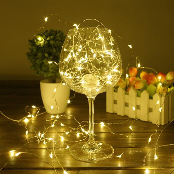 

strings 2m 5m 10m led string lights silver wire fairy garland light warm white for christmas tree wedding party year decoration