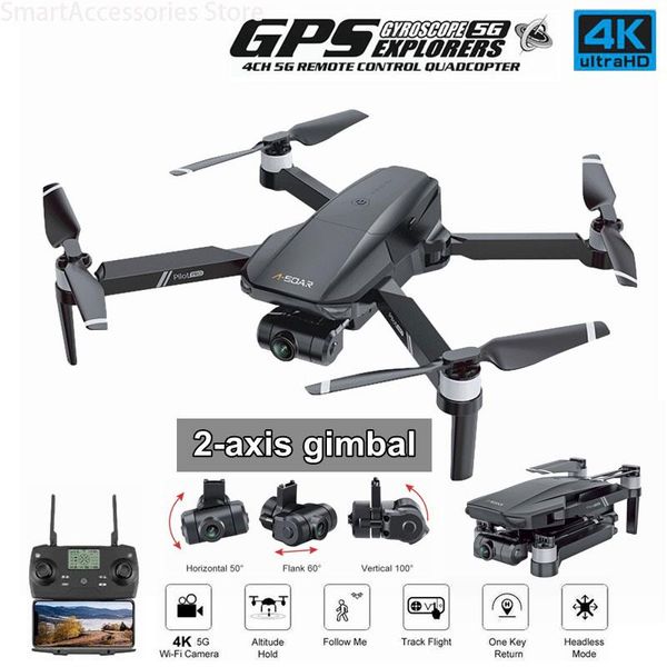 

drones professional gps camera drone with 5g wifi 4k hd 2-axis gimbal fpv rc helicopter quadcopter dron pk sg906 pro2