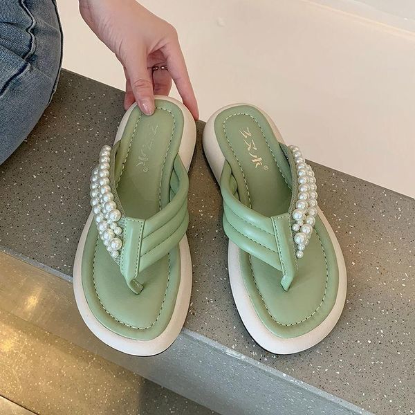 

slippers candy colors shoes women summer platform slides pantofle fashion rubber flip flops 2021 luxury soft hawaiian flat, Black