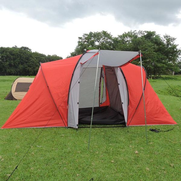 

tents and shelters ultralarge one hall two bedroom 5-8 person use double layer family party waterproof windproof camping tent