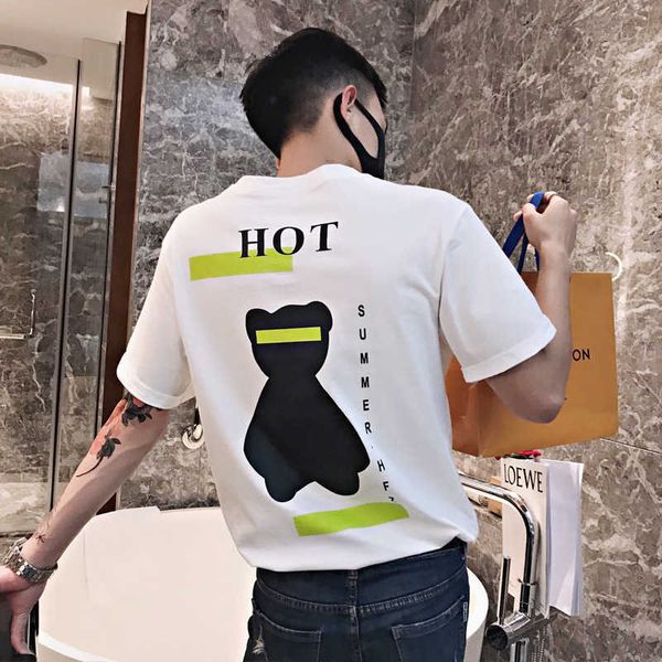 

w0577 men's short sleeve 2021 new summer half sleeve t-shirt, White;black
