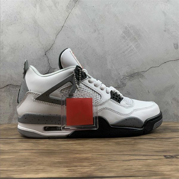 

mens 4 iv white cement basketball shoes jumpman 4s sports sneakers size us7-13 ship with