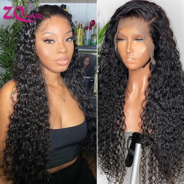 

lace wigs kinky curly 13x4 front human hair wig afro swiss closure pre plucked hairline for black women, Black;brown