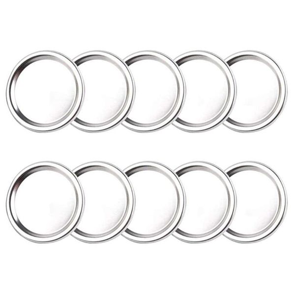 

kitchen storage & organization 10pcs canning lids mason jar lids/bands regular mouth stainless steel for splits-type leakproof stta889