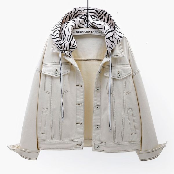 

women's jackets harajuku denim short jacket women hooded spring autumn korean single-breasted jeans coat loose ladi mjnu, Black;brown