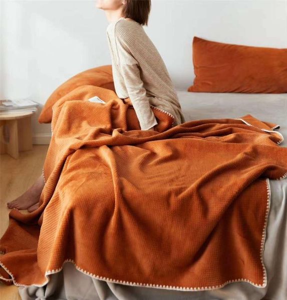 

blankets 2021 summer simple blanket quilt sheet coral fleece napping sofa cover