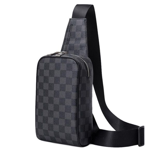 

waist bags horizonplus luxury black checked vegan leather breast bag for men leisure travel lnclined shoulder