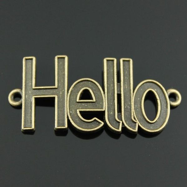 

charms malzahar hello connector diy jewelry bracelet for making kit accessories, Bronze;silver