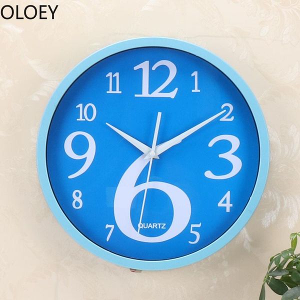 

wall clocks 3d clock blue kitchen cartoon creative living room kids bedroom watch digital home decor simple