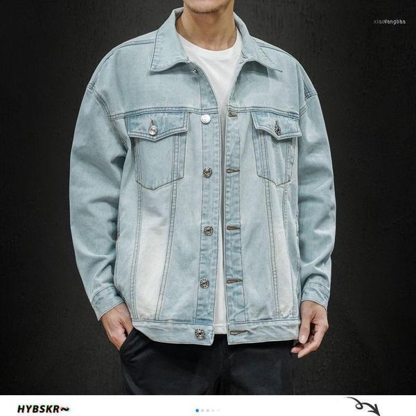 

men's jackets hybskrm autumn japanese denim 5xl men oversized outwear vintage man casual jacket coats 2021 male clothes1, Black;brown