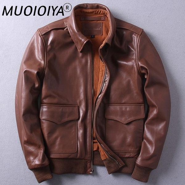 

men's leather & faux ,brand man jackets,men's genuine biker jacket.a2 motorcycle plus size oil wax cowhide, Black