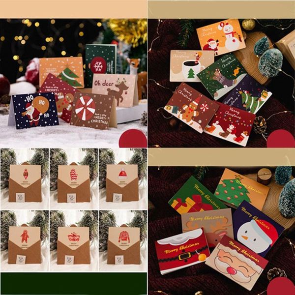 

greeting cards 6 styles/sets fashion suit variety hand gift card message christmas