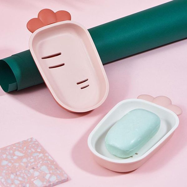 

lovely radish double layer bathroom soap dish box draining soap holder storage rack organzier bathroom accessories