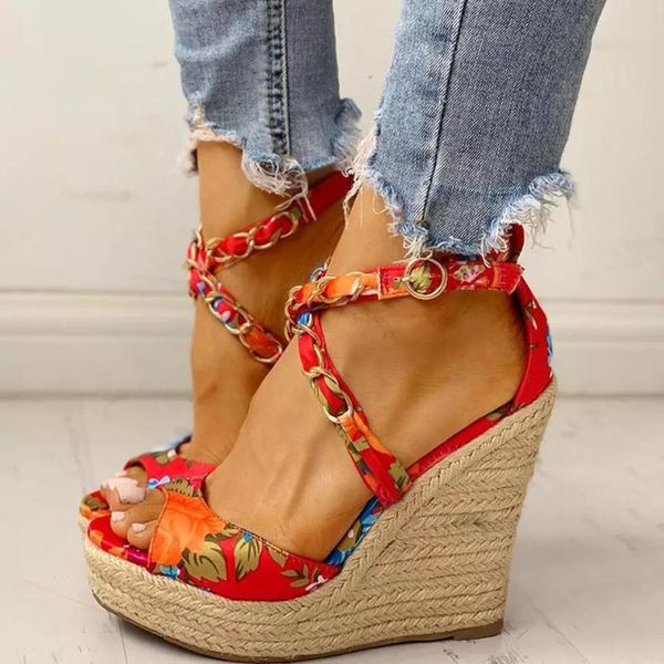 

sandals casual platform woman shoes women plus size sandal cork elastic strap zapatos de mujer, Black